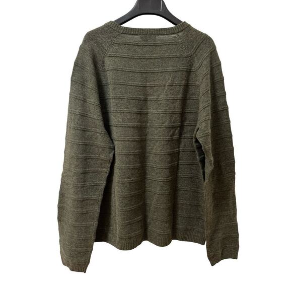 Quinn Mens Wool Cashmere Crew Neck Sweater Size XXL Army Green Quiet Luxury NWT - Picture 2 of 7